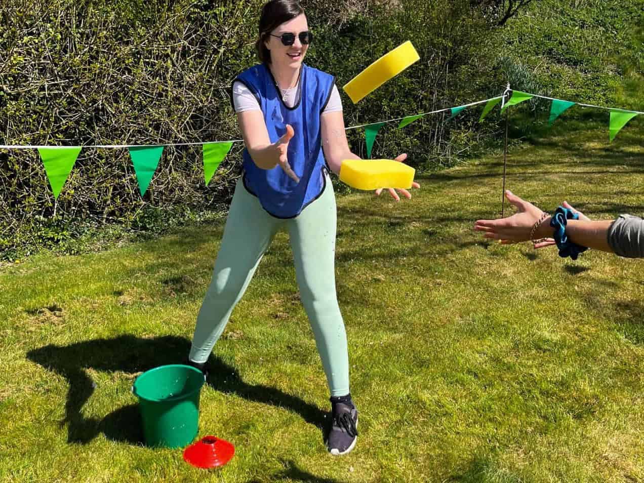 Sponge Throwing Water Relay Outdoor Sports Day