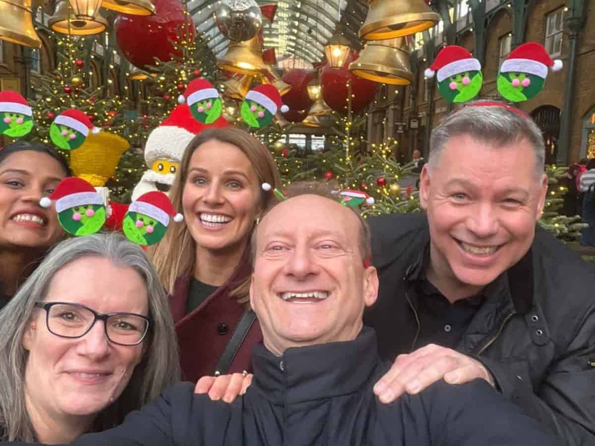 A team on a Christmas team building activity with Team Tactics